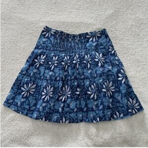 BANANA REPUBLIC Womens Skirt 0 Blue Tropical Floral Mini Skater Retro Y2K Grunge